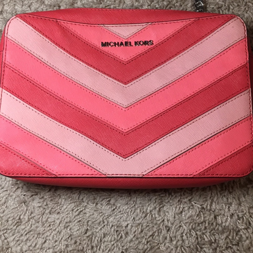 Pink chevron Michael Kors crossbody